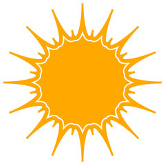 シンプルなカラーの吹き出し　ギザギザした形