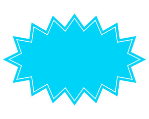 シンプルなカラーの吹き出し　細長いギザギザした形