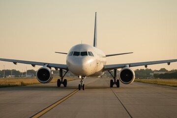Airplane runway sunrise travel