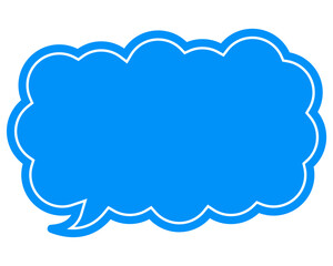 シンプルなカラーの吹き出し　細長い雲形