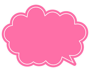 シンプルなカラーの吹き出し　丸みのある雲形