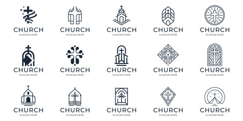Christian Church logo creative Cross design vector collection.