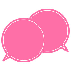 シンプルなカラーの吹き出し　重なる会話