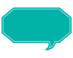 シンプルなカラーの吹き出し　細長い雲形