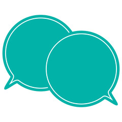 シンプルなカラーの吹き出し　重なる会話