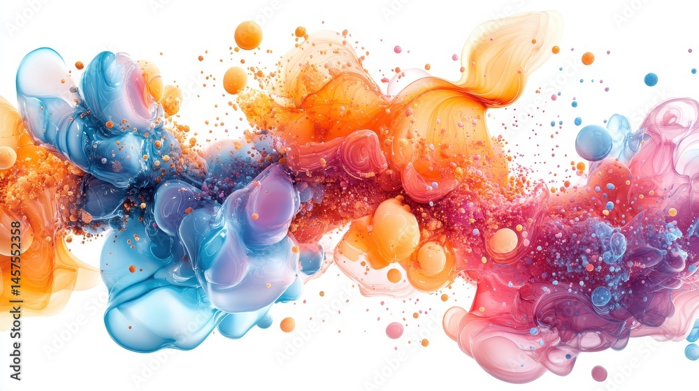Poster vivid swirling colors blend beautifully in an abstract design showcasing dynamic motion and energy i