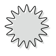 シンプルな線がずれた吹き出し　丸みのあるギザギザした形