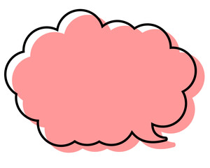 シンプルな線がずれた吹き出し　丸みのある雲形