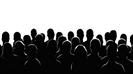 Obraz premium Crowd silhouette people gathering background