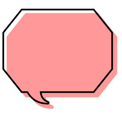 シンプルな線がずれた吹き出し　角のある八角形