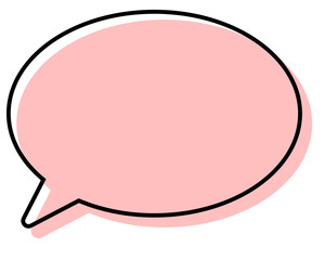 シンプルな線がずれた吹き出し　丸形