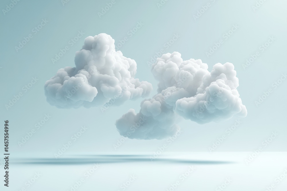 Leinwandbilder soft clouds billowing in a serene setting, creating a calming atmosphere with gentle light filtering