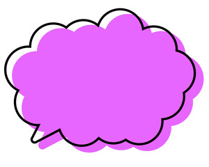 シンプルな線がずれた吹き出し　丸みのある雲形