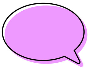 シンプルな線がずれた吹き出し　丸形