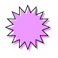 シンプルな線がずれた吹き出し　ギザギザした形