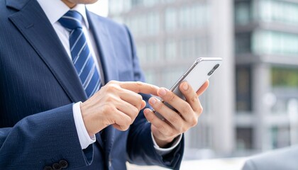携帯電話を使うビジネスマン