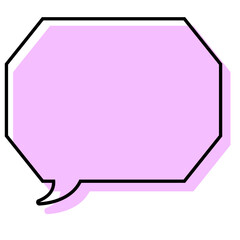 シンプルな線がずれた吹き出し　角のある八角形