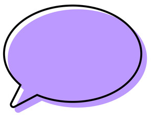 シンプルな線がずれた吹き出し　丸形