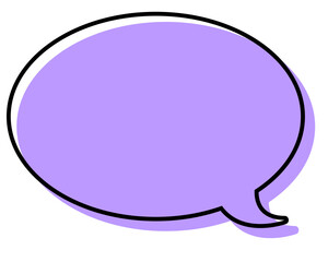 シンプルな線がずれた吹き出し　丸形