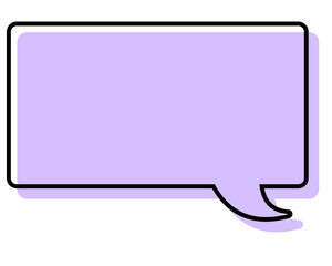 シンプルな線がずれた吹き出し　四角形