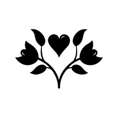 Tulip Heart Floral Element