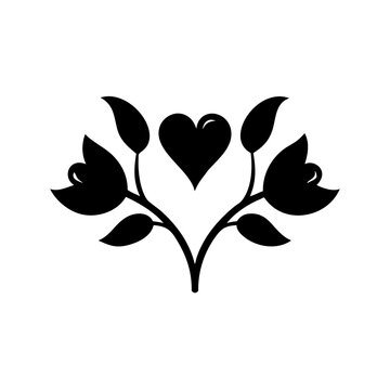 Tulip Heart Floral Element