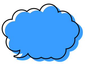 シンプルな線がずれた吹き出し　丸みのある雲形