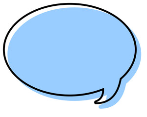 シンプルな線がずれた吹き出し　丸形