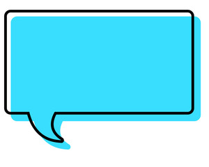 シンプルな線がずれた吹き出し　四角形