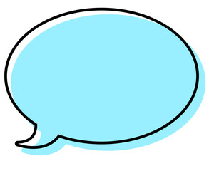 シンプルな線がずれた吹き出し　丸形