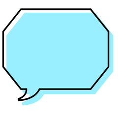 シンプルな線がずれた吹き出し　角のある八角形