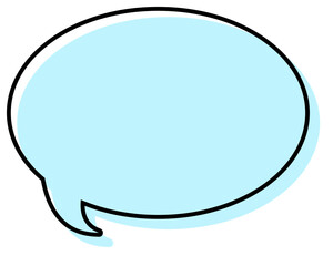 シンプルな線がずれた吹き出し　丸形