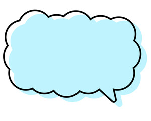 シンプルな線がずれた吹き出し　細長い雲形