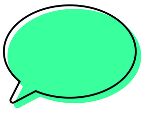 シンプルな線がずれた吹き出し　丸形