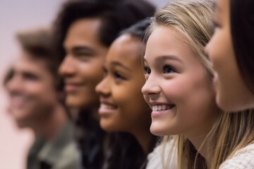 Obraz premium diverse group of students attending theater performance for arts education