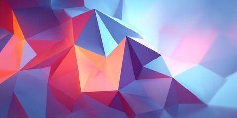 geometric low poly triangles with soft 3d shadows