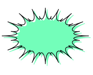 シンプルな線がずれた吹き出し　細長いギザギザした形