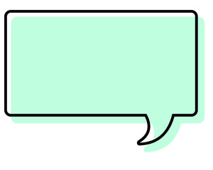 Naklejka premium シンプルな線がずれた吹き出し 四角形