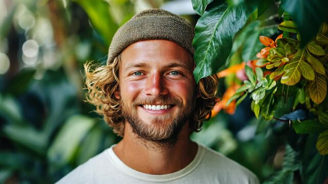 Radiant Portrait: A portrait of a man exudes warmth and contentment, capturing the essence of genuine happiness. This image tells the story of human connection.