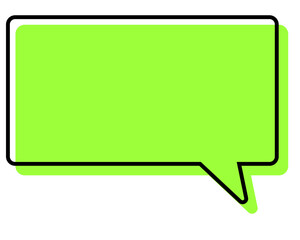 シンプルな線がずれた吹き出し　四角形