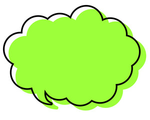 シンプルな線がずれた吹き出し　丸みのある雲形