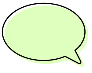 シンプルな線がずれた吹き出し　丸形