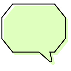 シンプルな線がずれた吹き出し　角のある八角形