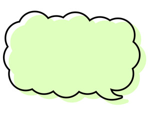 シンプルな線がずれた吹き出し　細長い雲形