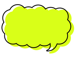 シンプルな線がずれた吹き出し　細長い雲形