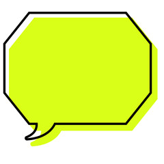 シンプルな線がずれた吹き出し　角のある八角形