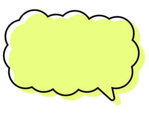 シンプルな線がずれた吹き出し　細長い雲形