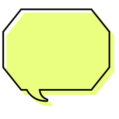 シンプルな線がずれた吹き出し　角のある八角形