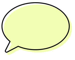 シンプルな線がずれた吹き出し　丸形