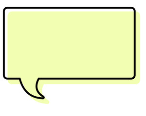 シンプルな線がずれた吹き出し　四角形